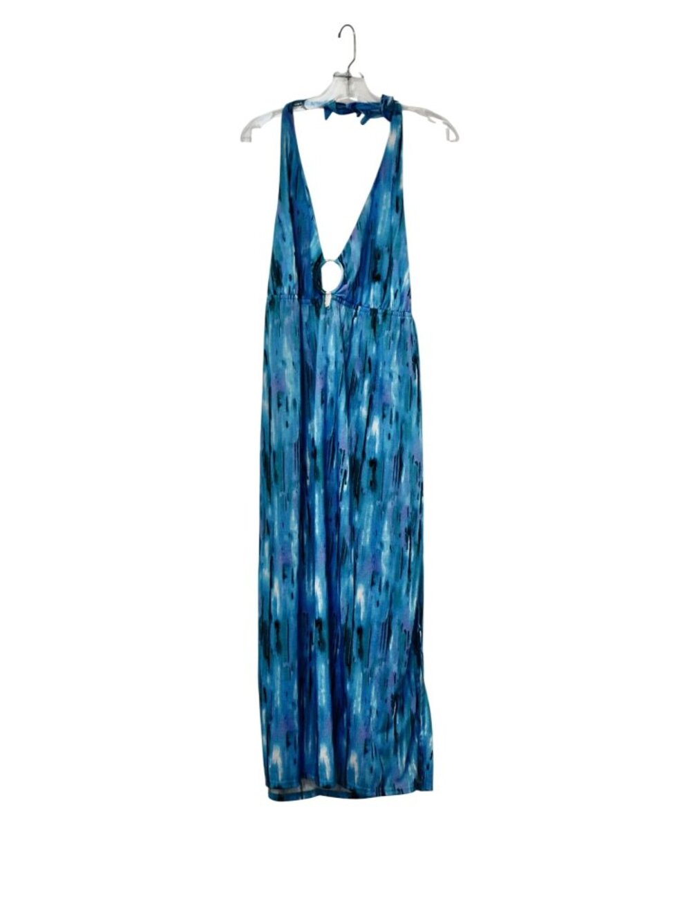 Women's Faded Glory Blue Purple Halter Maxi Swimsuit Cover-Up Size 2X